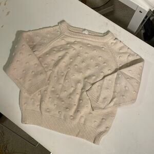 JAMIE KAY Cream Bauble Crewneck Sweater Size 7Y